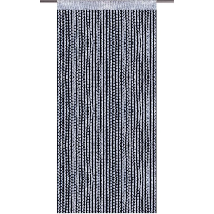 Arsvita Fadenvorhang Metallik-Optik mit Stangendurchzug, Türvorhang 140x250cm (Silber) – Bild 1