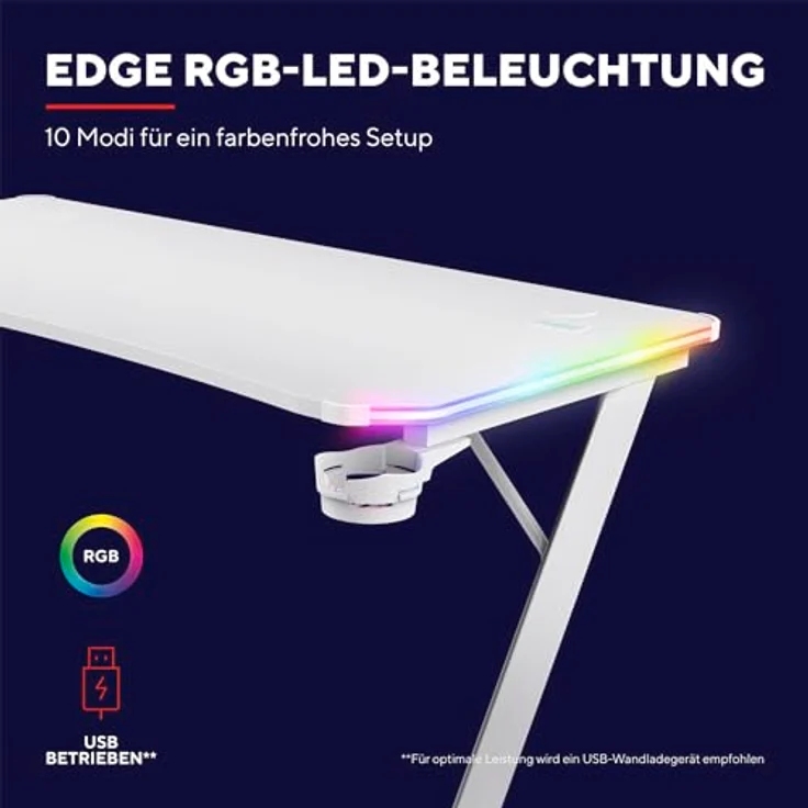 Trust GXT 709W LUMINUS - Schreibtisch - rechteckig – Bild 6