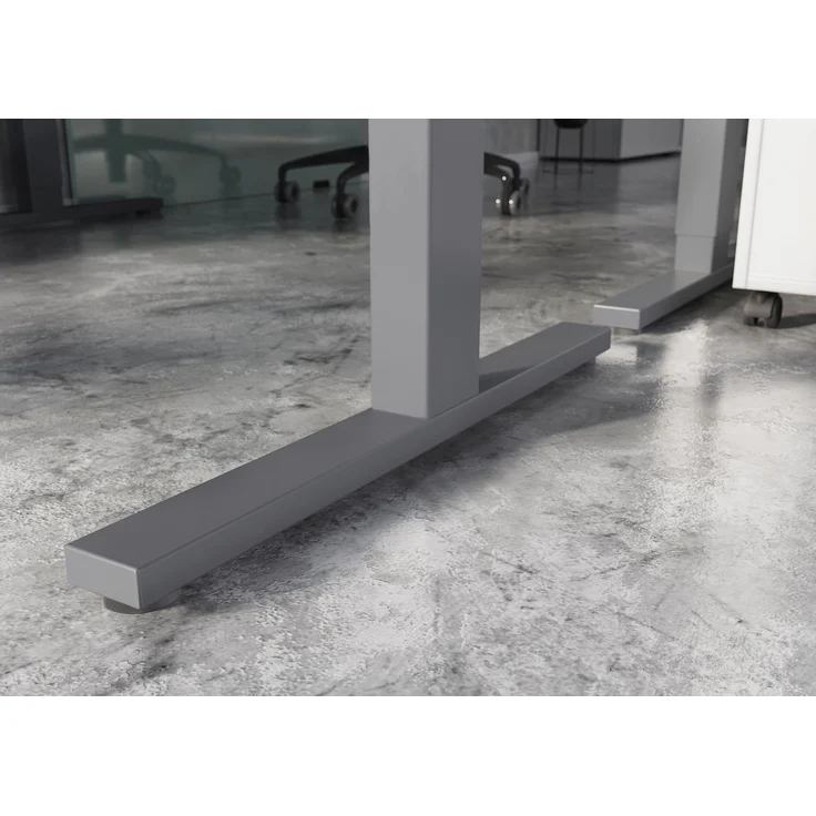 Germania Schreibtisch 4244-583, in Lichtgrau/Silber, elektrisch höhenverstellbar, 180 x 120 x 80 cm (BxHxT) – Bild 3