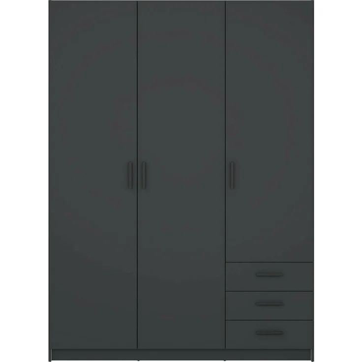 Dmora - Kleiderschrank 3 Türen Thea, Schlafzimmermöbel, Schrank, Garderobe, 147x50 h200 cm, Grau – Bild 7