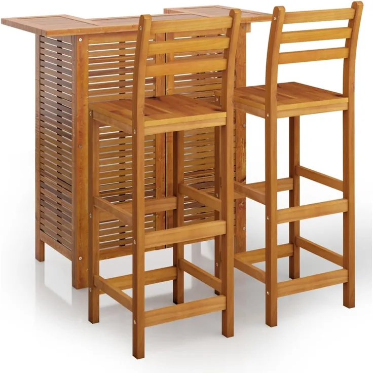 vidaXL 3-tlg. Gartenbar-Set Massivholz Akazie 3115998