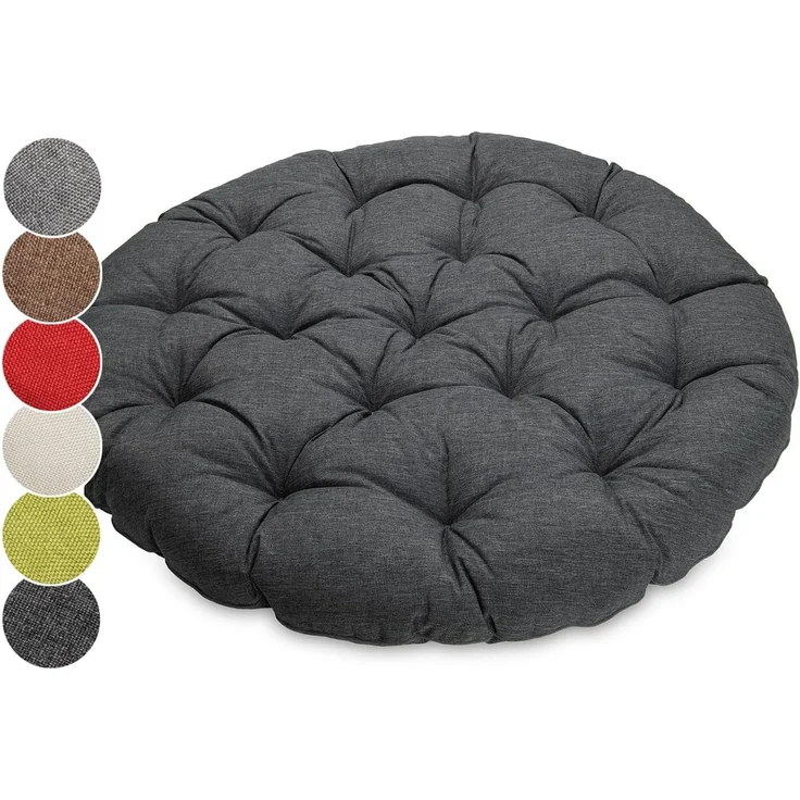 sunnypillow Sesselauflage Polster für Papasansessel, rund Durchmesser 120 cm Dicke 15cm, ANTHRAZIT