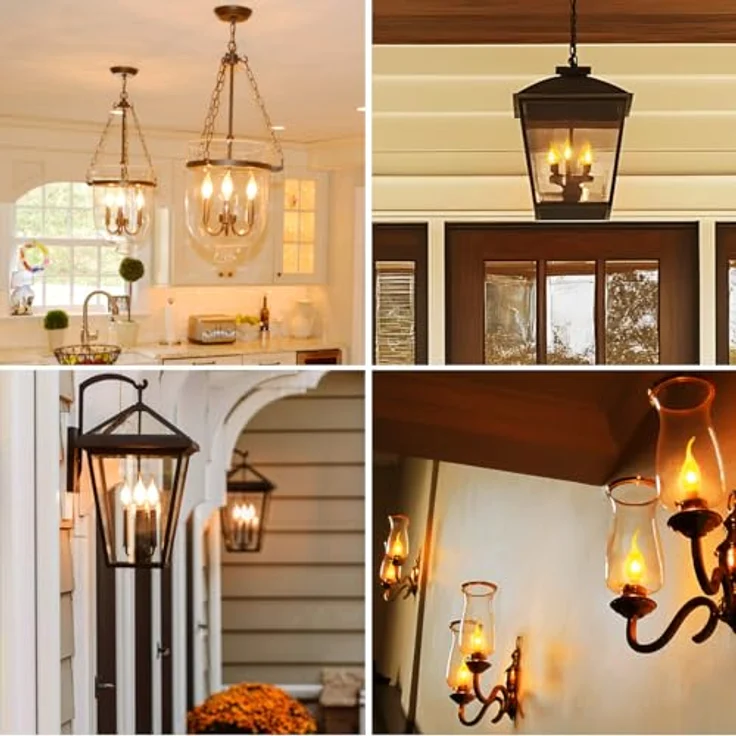 LVWIT Flammen LED E14 Warmweiss 1W, Kerzenlampe T35 Glühbirne Flammeneffekt Stimmungslicht Flackerlampe für Zuhause Garten Bar Halloween Weihnachten, Ersetzt 3W Glühlampen, 1800K, 6er Pack – Bild 8