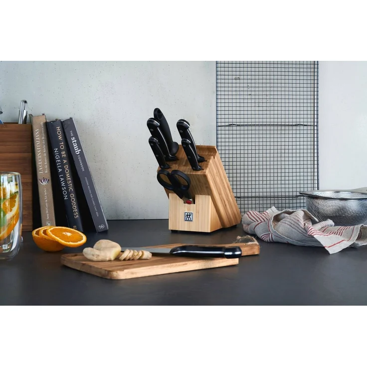 Zwilling Messerblock TWIN Chef 2 (8tlg), Messerblock mit 5 Messern + 1 Schere + 1 Wetzstahl, Bambus – Bild 3