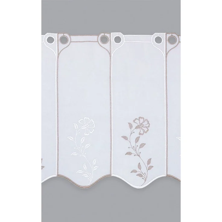 Scheibengardine von LYSEL® - Blümchen (Bx H) 48cm * 30cm beige/beige-weiß – Bild 2