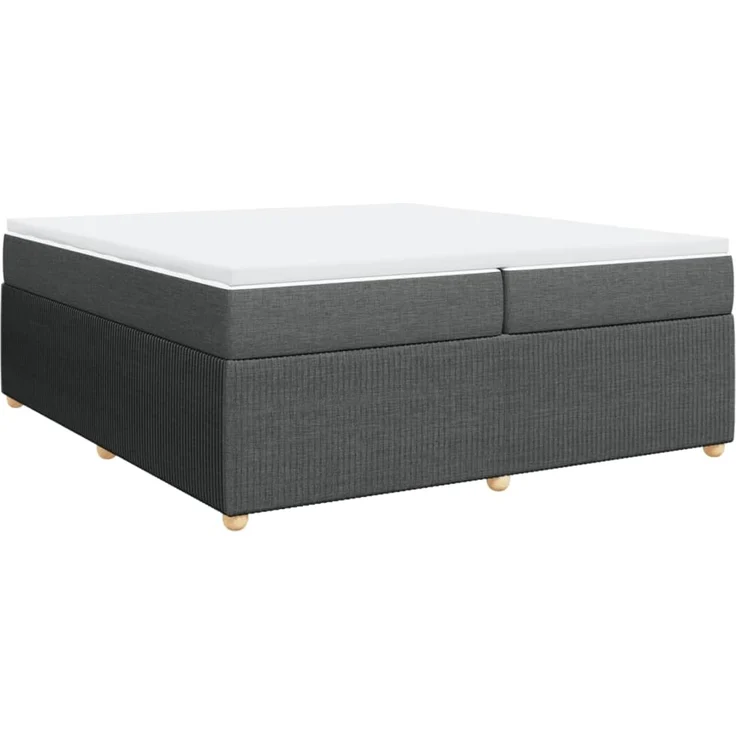 vidaXL Boxspringbett mit Matratze Dunkelgrau 200x200 cm Stoff 3285596 – Bild 2