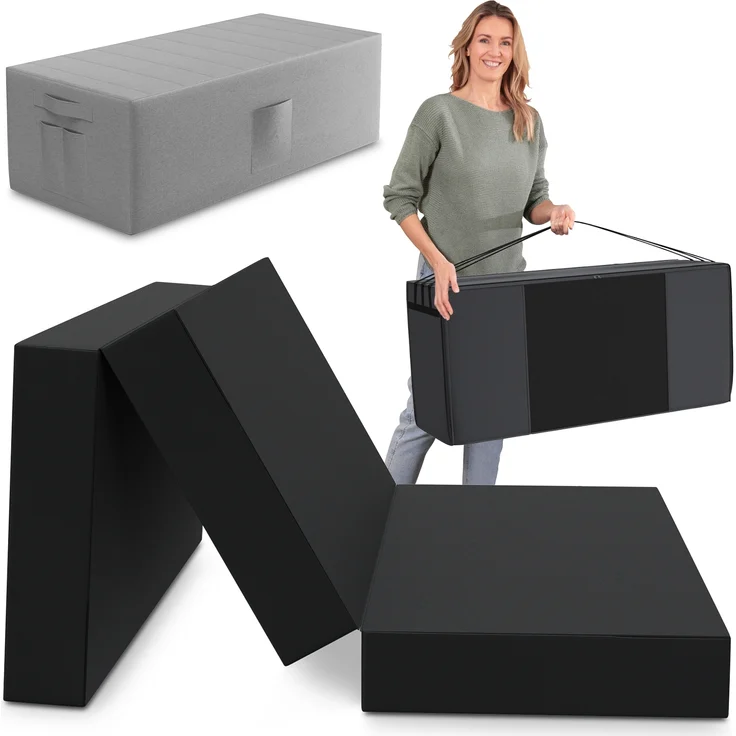 Bestschlaf Klappmatratze Spar-Set inkl. Husse & Transporttasche, Polyester, Schwarz / Grau, 120x195 cm – Bild 1
