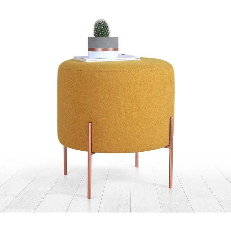 Hanah Home 'Copper 49 - Mustard' Pouffe, Senf, 40 x 42 x 40 cm – Bild 2