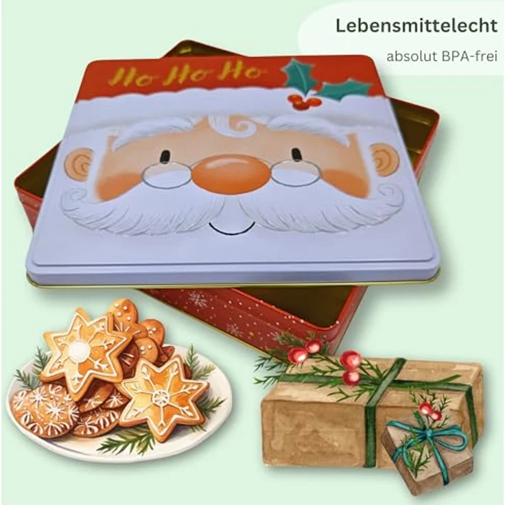 MediMuc Keksdose Nikolaus HoHoHo - wunderschöne kleine Gebäckdose – Bild 4