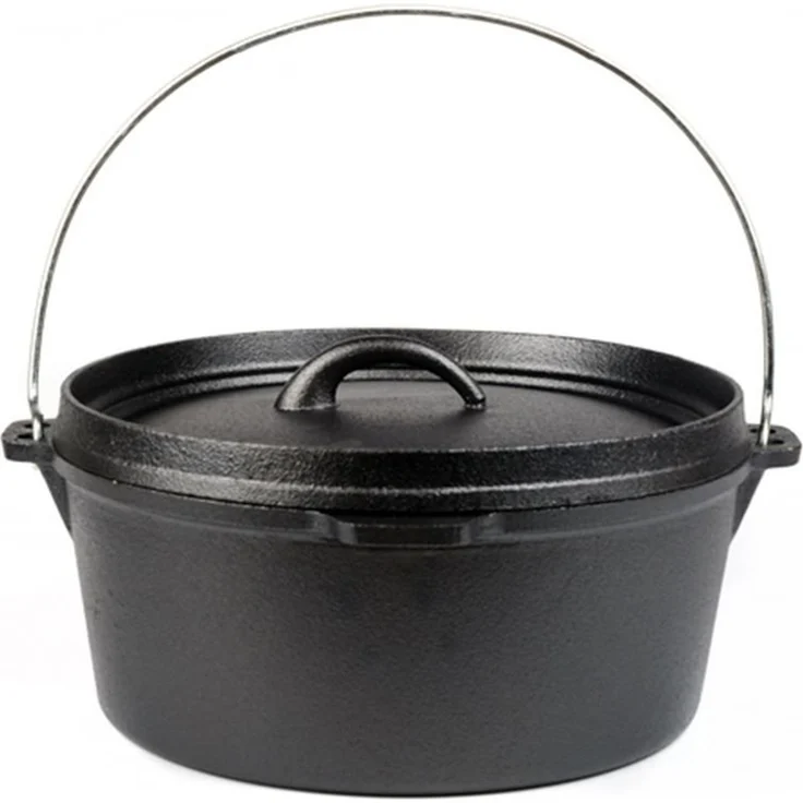 Dutch Oven 5 Liter Fassungsvermögen, Gusseisen, schwarz