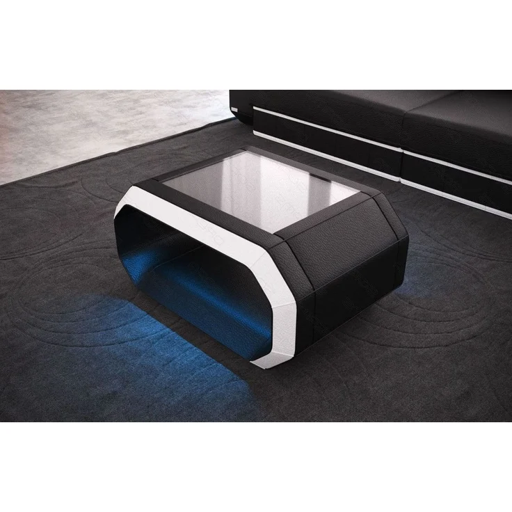 Sofa Dreams - Design Couchtisch Roma – Modern & Elegant - Kunstleder - Schwarz-Weiß – Bild 4