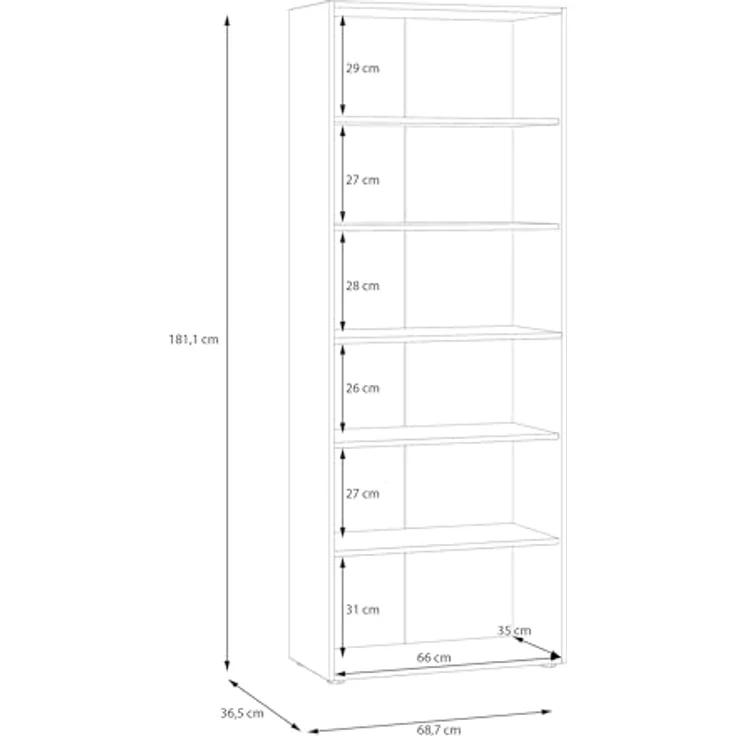 FORTE Schuhschrank NET306 Schuhschrank, inklusive Einlegböden, verschiedene Dekore – Bild 9