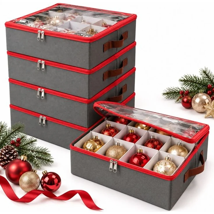 Relaxdays Weihnachtskugel Aufbewahrungsbox 4er Set – Bild 1