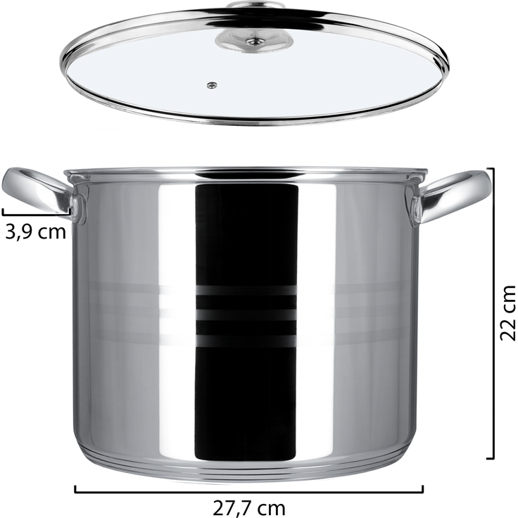KADAX Stahltopf mit Deckel Induktion Bigos 26cm 11 L – Bild 3