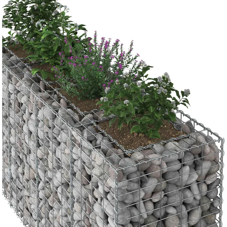 vidaXL Gabionen-Hochbeet 170 x 50 x 80 cm Verzinkter Stahl Silber 42033329 – Bild 4