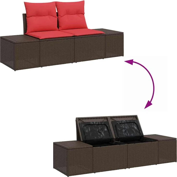 vidaXL Gartensofa-set 8 stk. Braun Poly-Rattan 3357967 – Bild 12