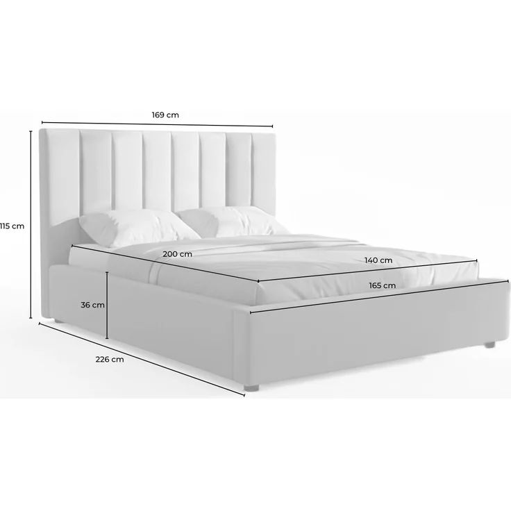 KAWOLA Bett CATTURA Polsterbett Velvet grau 140x200cm mit Lattenrost – Bild 8