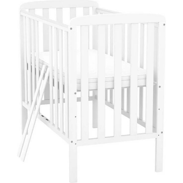 Baby-Delux Babybett Compact Beistellbett, Kinderbett 50x100 cm weiß höhenverstellbar Matratze – Bild 3