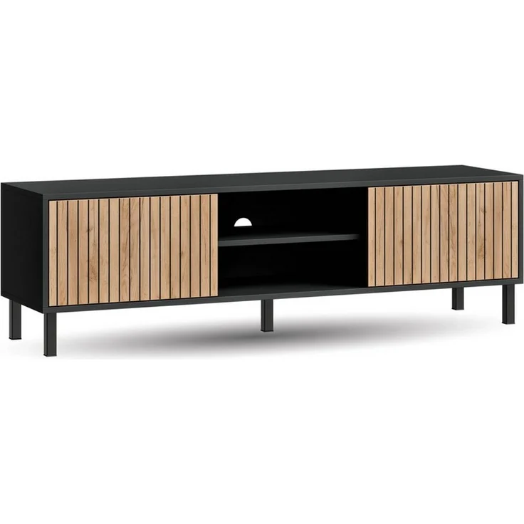 Planetmöbel TV-Schrank Liora TV Board, Lowboard 150 cm lang, TV Kommode (für Fernseher bis 65 Zoll, 1-St, Fernsehtisch für Wohnzimmer, viel Stauraum) Fernsehschrank mit zwei offenen Fächern – Bild 1