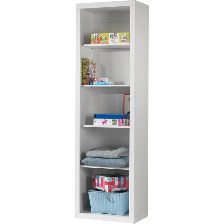 Regal >ROBIN< in Weiß aus MDF - 60x204x40cm (BxHxT)