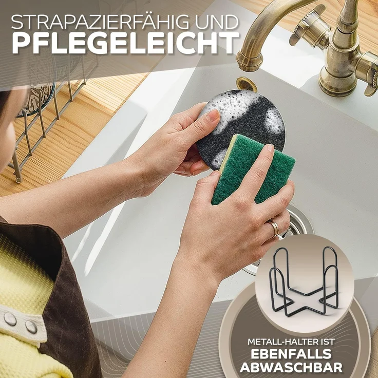 Loco Bird Getränkeuntersetzer 12er Set inkl. Halterung rund aus Filz, Zubehör für Getränke, Tassen, Bar, Glas, Design Glasuntersetzer in dunkelgrau, Tischuntersetzer Filzuntersetzer – Bild 4