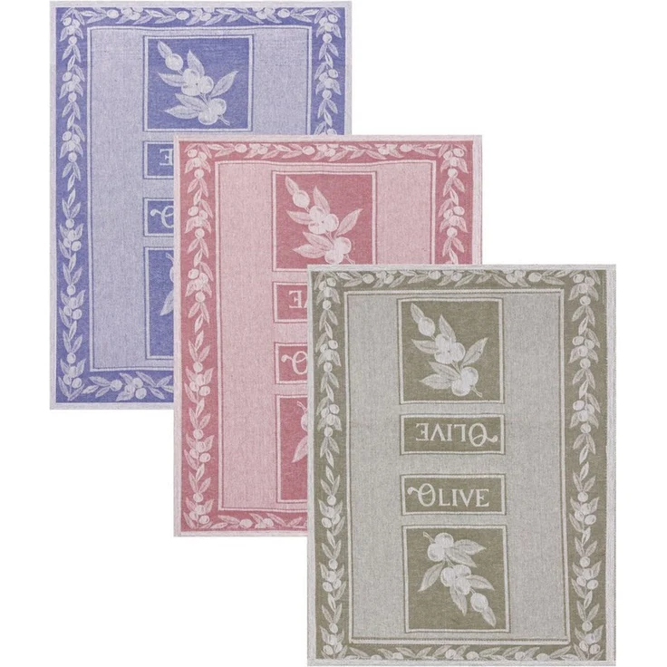 Betz Geschirrtuch 3 Stück Geschirrtücher Halbleinen Küchenhandtuch Olive Größe 50x70 cm, (Set, 3-tlg, 3 Geschirrtücher), Halbleinen Jacquard – Bild 5
