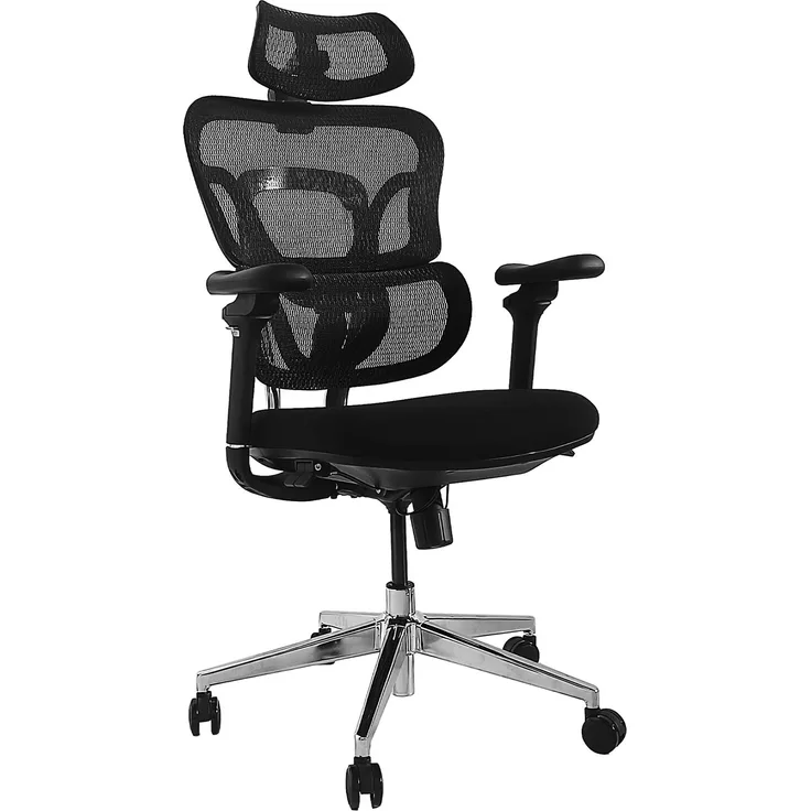 Equip Ergonomischer Premium-Bürostuhl mit Kopfstütze und Armlehnen, Schwarz