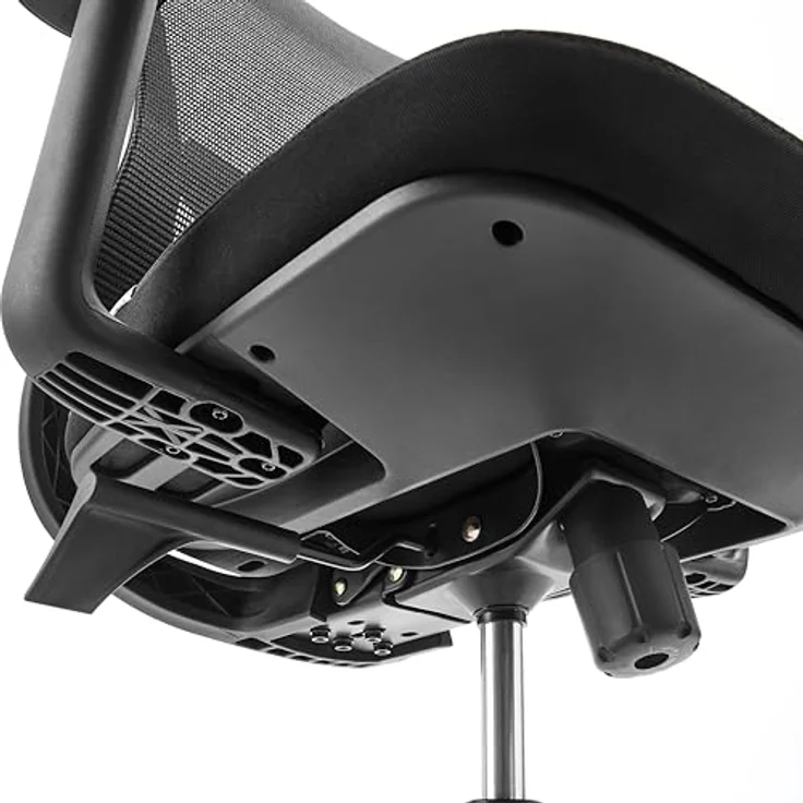 hjh OFFICE Ergonomischer Bürostuhl Sedito – Drehstuhl mit Verstellbarer Netz-Rückenlehne, Lordosenstütze und Wasserfallsitz, Schwarz/Schwarz – Bild 7