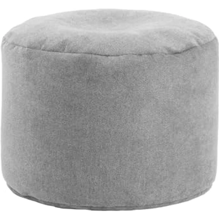 mokebo Pouf Der Ruhepouf (rund und aus Webstoff), Sitz-Hocker, Bodenkissen, Fußhocker, Hocker, Sitzkissen in Grau – Bild 2