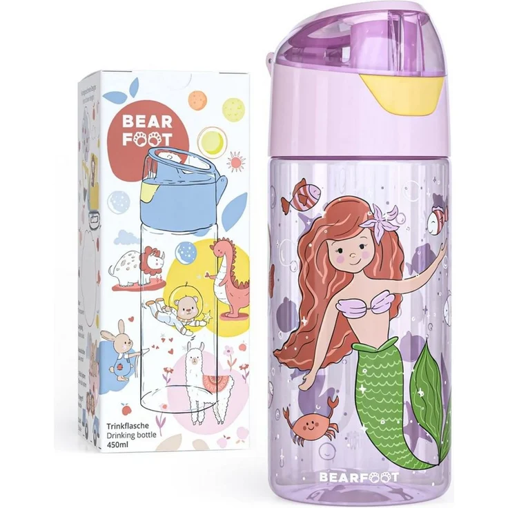 BEARFOOT Trinkflasche Trinkflasche Kinder, leichte Wasserflasche - Meerjungfrau – Bild 1