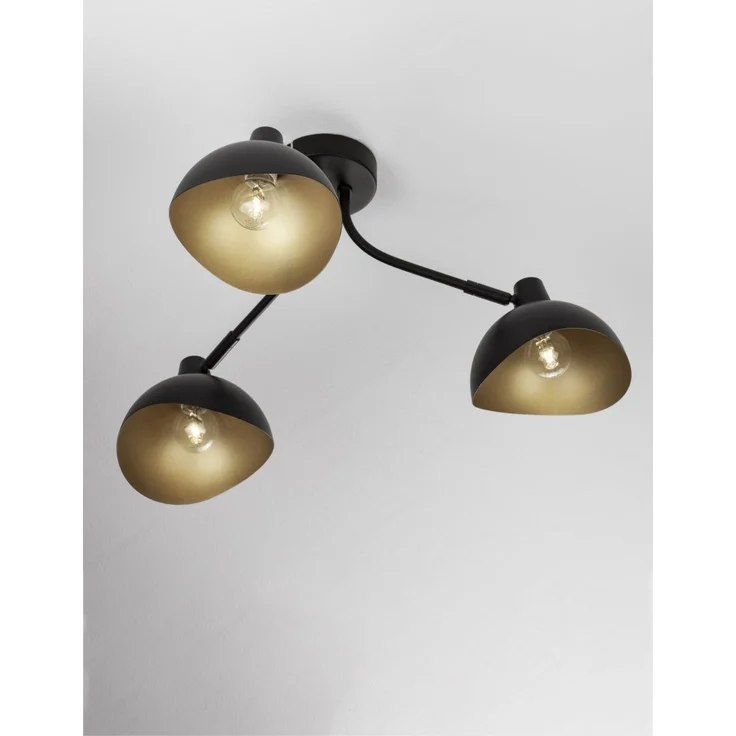 Nova Luce 9555807 GETI Deckenleuchte mit Leuchtenarm 3-flammig Schwarz Gold E14 – Bild 4