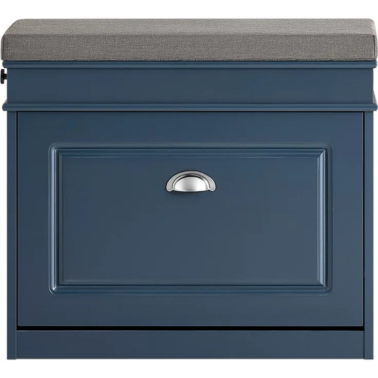 SoBuy FSR82-K-B Schuhbank, MDF, Lackiert, Dunkelblau, 60 x 52 x 24 cm