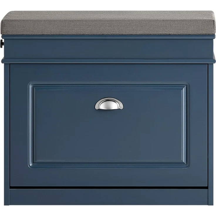 SoBuy FSR82-K-B Schuhbank, MDF, Lackiert, Dunkelblau, 60 x 52 x 24 cm – Bild 1