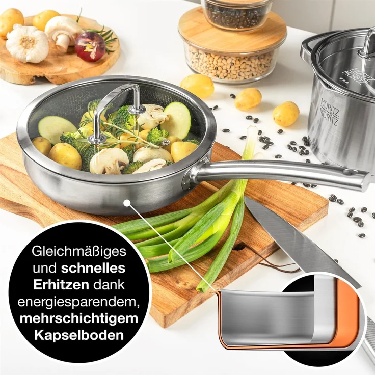 Moritz & Moritz Pfanne Gerade mit Deckel 24cm – Bild 9
