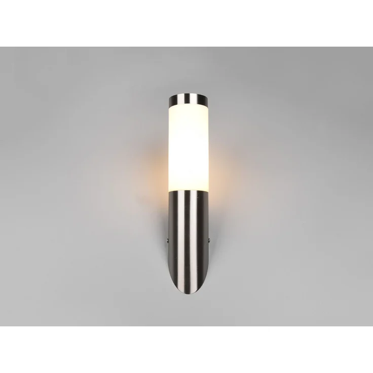 Moderne LED Außenwandleuchte aus Edelstahl in Silber, Höhe 39cm – Bild 7
