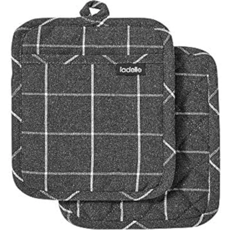 Ladelle Eco Check Topflappen 2er-Set anthrazit – Bild 1