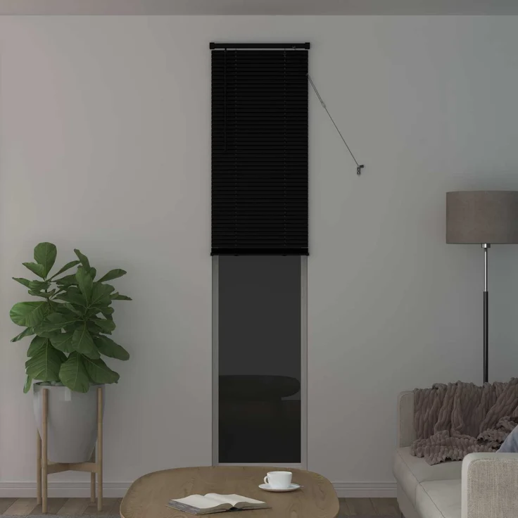 vidaXL Venezianische Jalousie Schwarz 213 x 50 cm 25 mm PVC 42003746 – Bild 3
