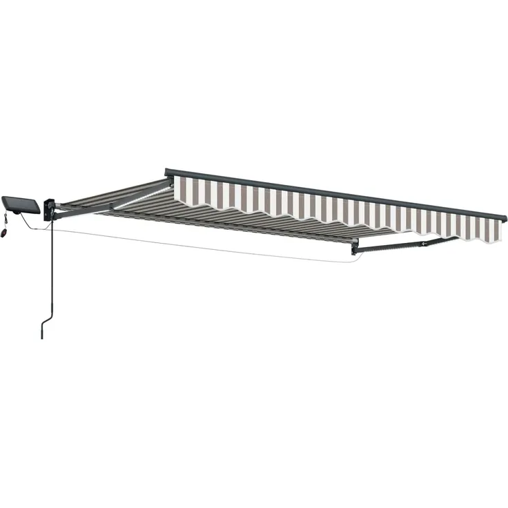 vidaXL Manuelle Gelenkarmmarkise mit LEDs Hellgrau und Weiß 3425967