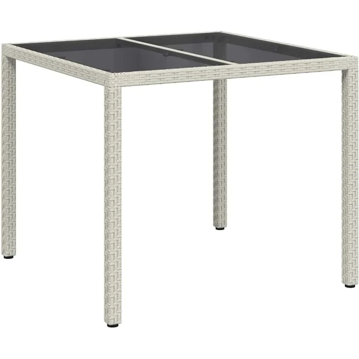 vidaXL Gartentisch Weiß 90 x 90 x 75 cm Poly-Rattan 362535 – Bild 1