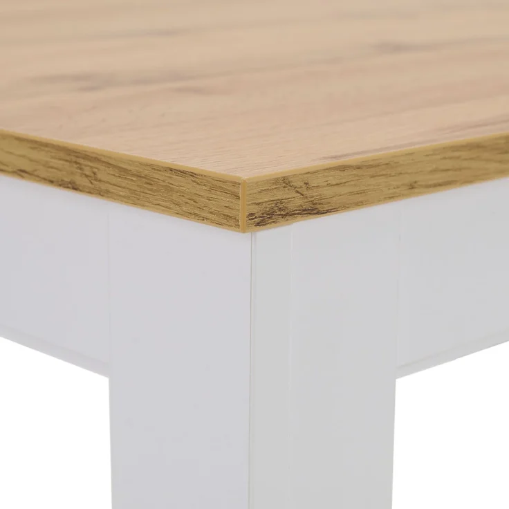 Esstisch ausziehbar 135x86 cm Wohnzimmertisch Weiß Holz Eiche Küchentisch Esszimmertisch Holztisch Tisch – Bild 9