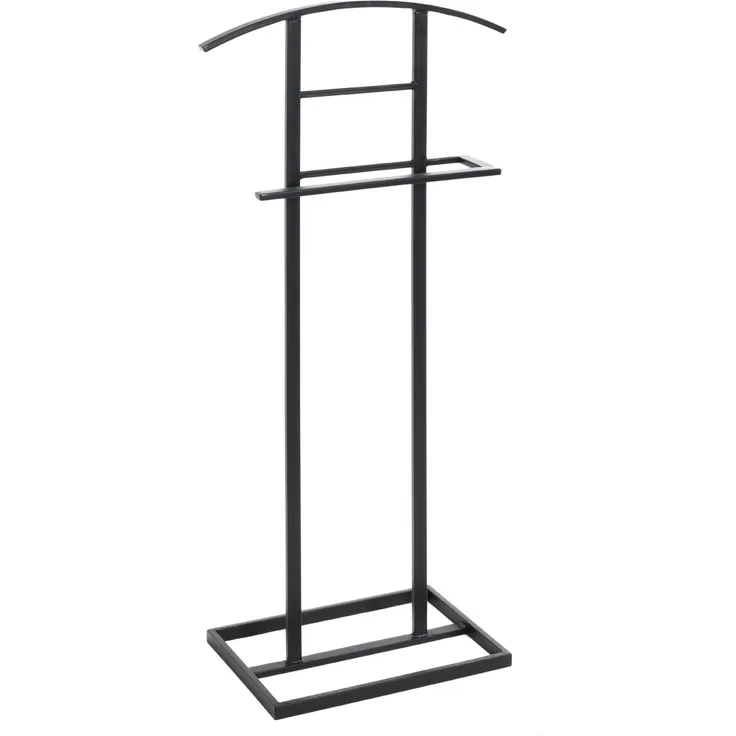 Herrendiener >23592< in schwarz, Metall - 45x101x26cm (BxHxT)