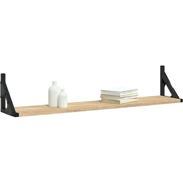 2er-Set Wandregale, Hängeregale Sonoma-Eiche 80 x 15 x 15,5 cm Holzwerkstoff de6638 – Bild 3