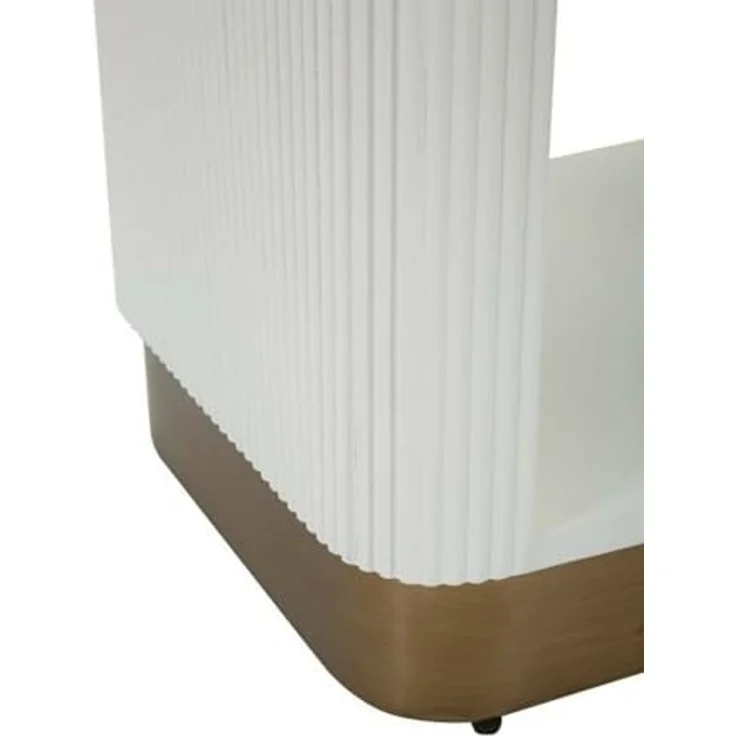 Dmora Nachttisch Bianzano 48 x 40 x 62 cm Weiß 2 Böden, 1 Schublade – Bild 7