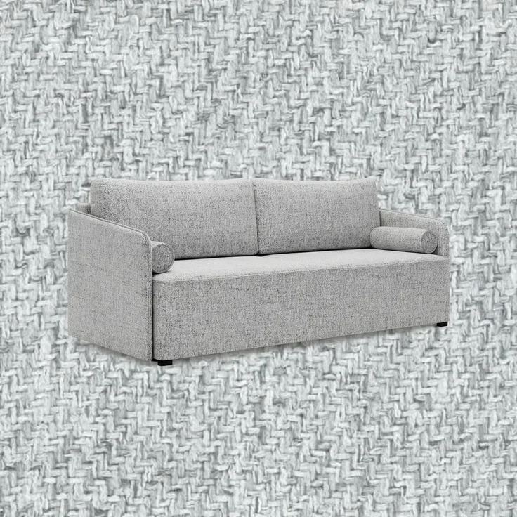 Wohnero 24 Erica Lux Premium Schlafsofa 202x93 cm mit Bettkasten & DL-Funktion – 145x192 cm Liegefläche, 3-Sitzer Sofa mit Bonellfeder - Hellgrau – Bild 2