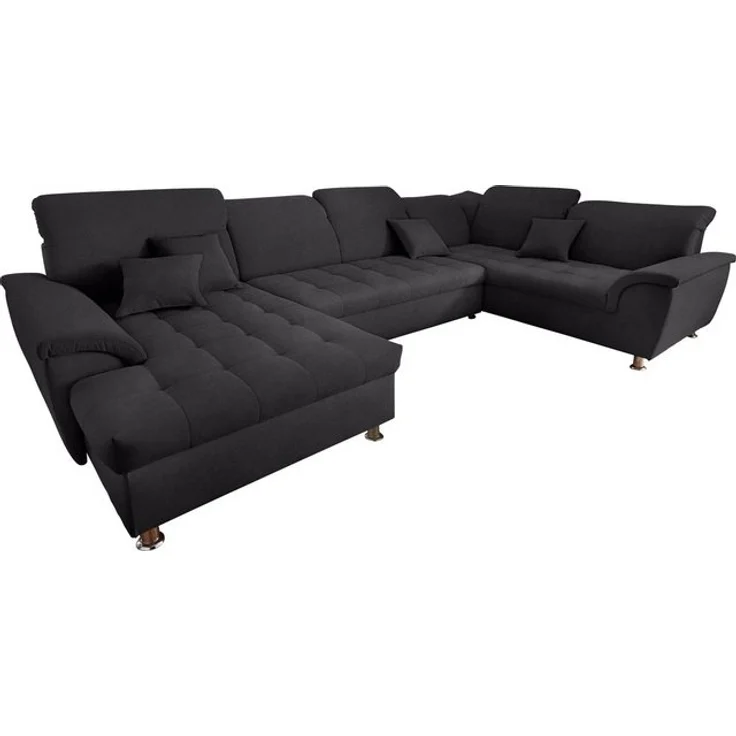 DOMO collection Wohnlandschaft Franzi wahlweise mit Kopfteilverstellung Bettfunktion, Bettkasten, im XXL-Format B/T/H: 352/214/80 cm, Steppung im Sitz, U-Form – Bild 4