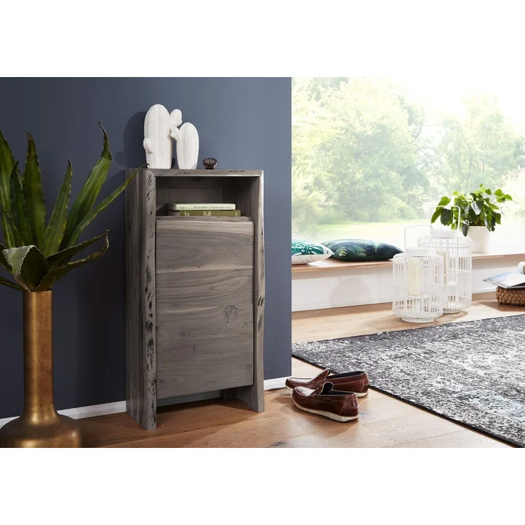 Unterschrank Akazie 40x20x80 grau lackiert PURE ACACIA #604 – Bild 5