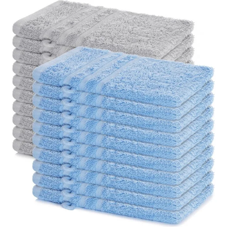 Lavea Waschhandschuh 20er Set Waschhandschuhe, 15x21 cm, Elena-Frottierserie, Waschlappen, (20-St), 500 g/m² Frottier, weich & saugstark, pflegeleicht