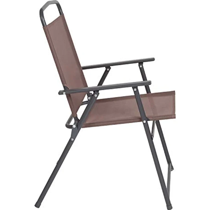 Flash Furniture Nantucket Garten-Set, 6-teilig, Braun, mit Tisch, Sonnenschirm und 4 Klappstühlen – Bild 13