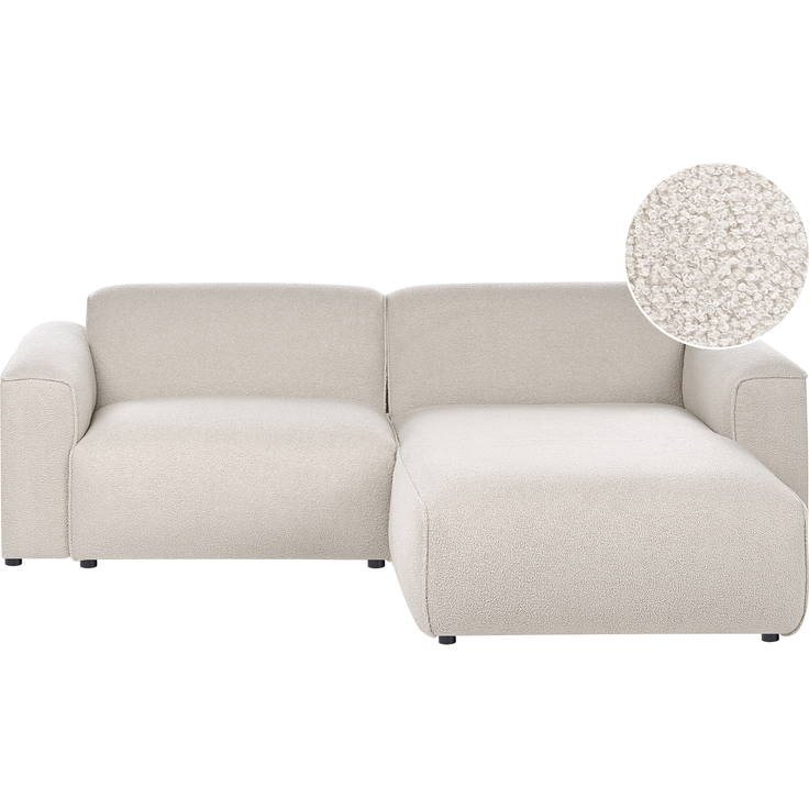 Ecksofa 3-Sitzer FAABORG Bouclé Beige linksseitig