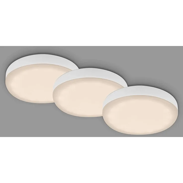 Di-Ka LED Einbauleuchte Plat 3er Set weiß Ø 7,5 cm 3W, warmweiß